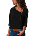 Women's Plus Size Skew-Collar Chiffon Blouse