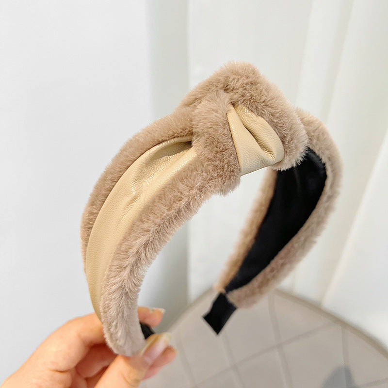 Fur-Trim Leather Headbands