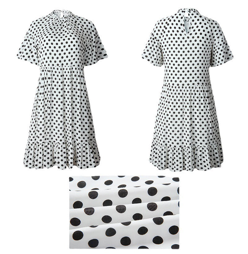 Women's Polka-Dot Chiffon Midi Dress