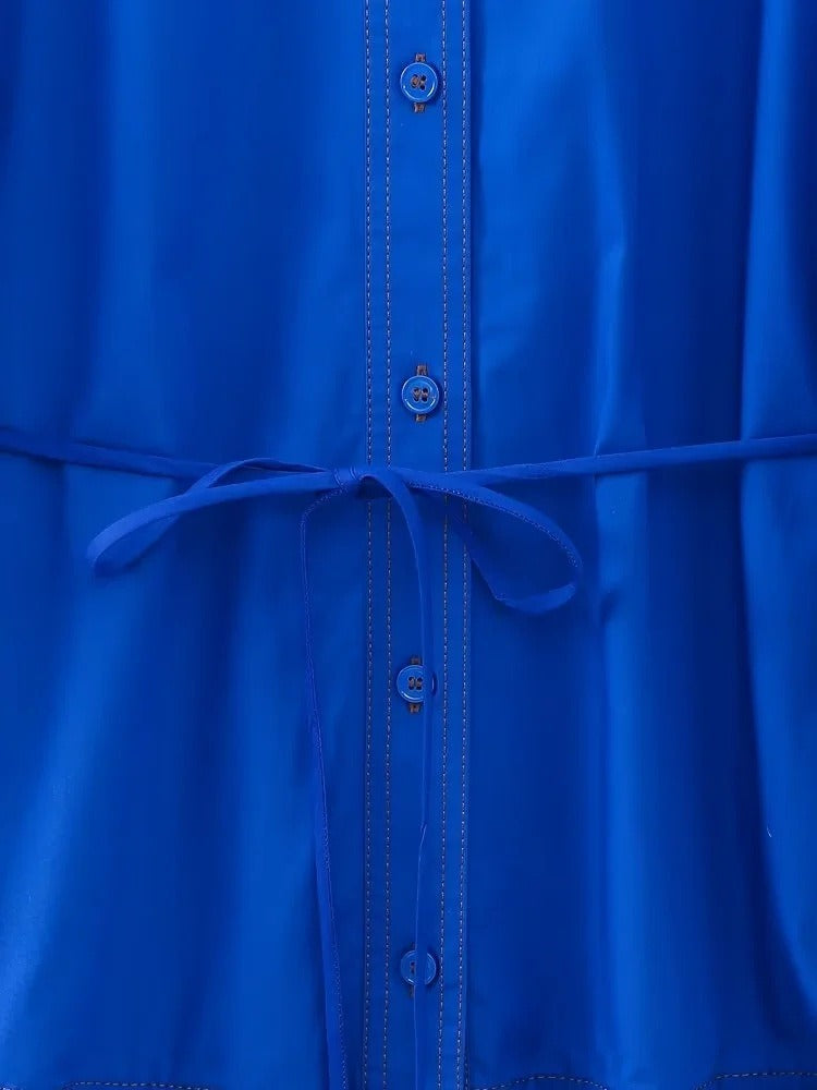 Button-Front Layered-Look Short Dress