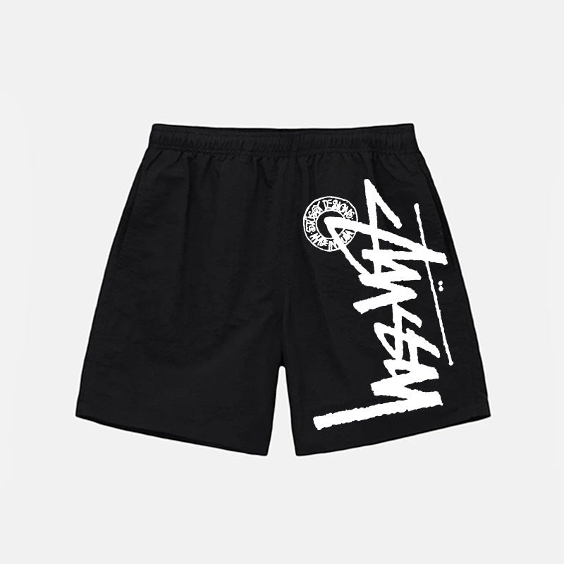 Men's Plus Size Quick-Dry Printed Beach Shorts