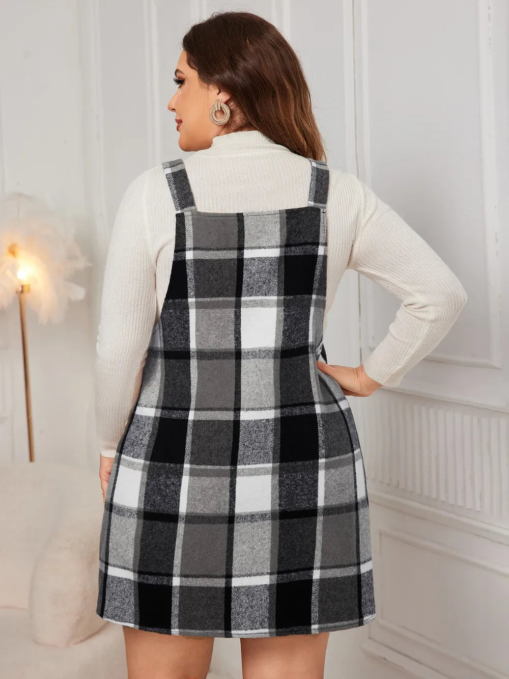 Women's Plus Size Plaid Jumpsuit