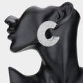 Rhinestone-Studded Evening Hoop Earrings