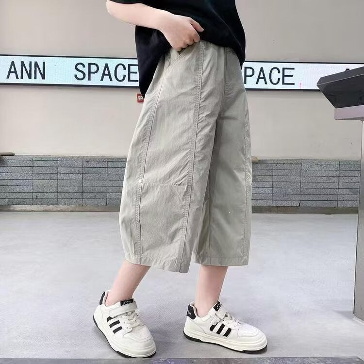 Kids’ Quick-Dry Wide-Leg Cargo Capri Pants