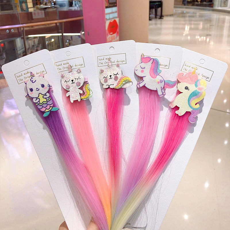 Colorful Rainbow Hair Clips for Girls
