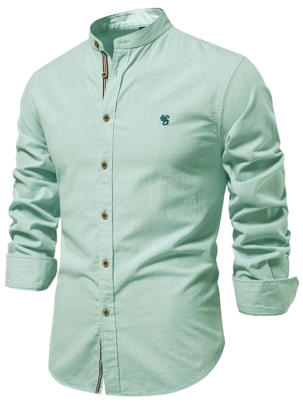 Men's Plus Size Embroidered Button-Down Shirt