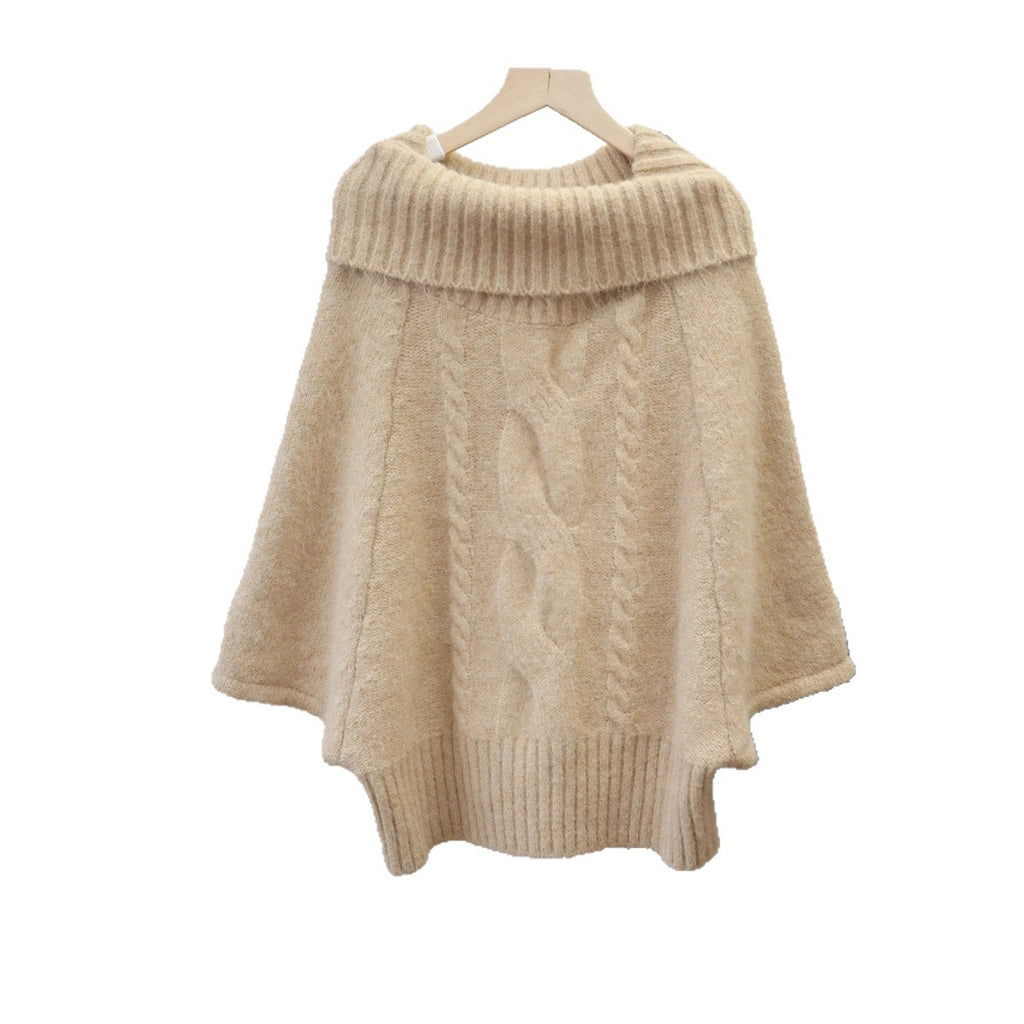 Cable-Knit Cape Sweater
