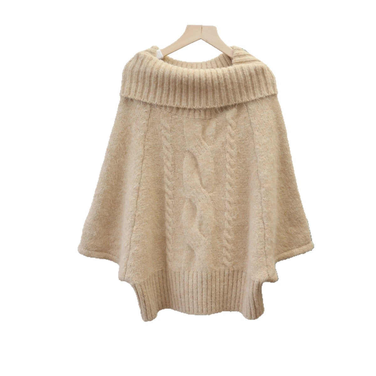 Cable-Knit Cape Sweater