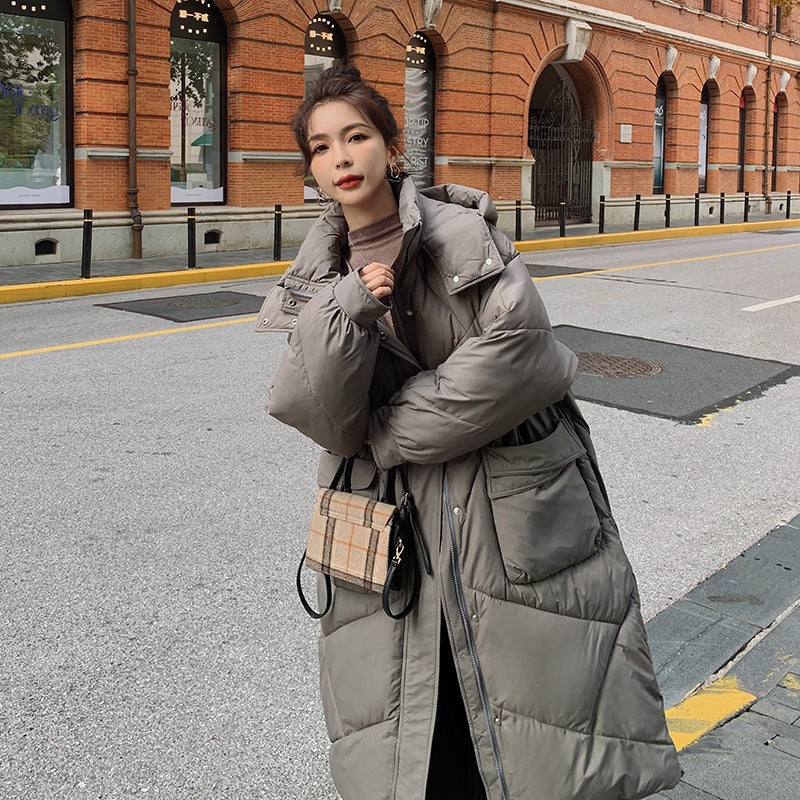 Women's Plus Size Loose Over-Knee Long Cotton Padded Jacket