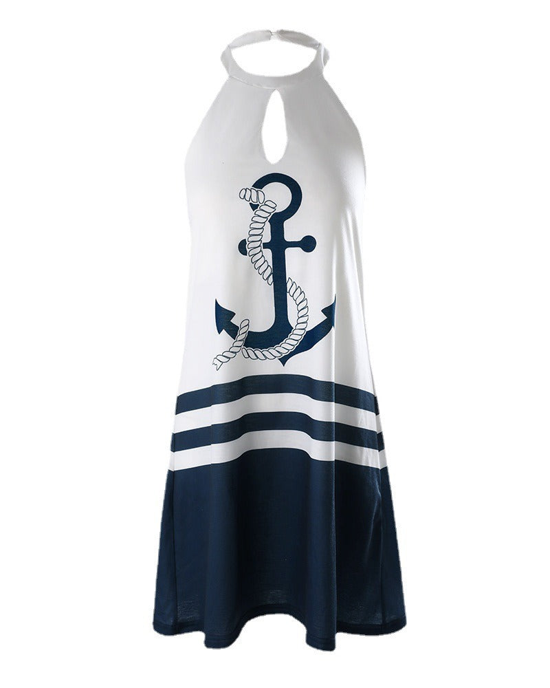 Sleeveless Printed V-Neck Midi Dress