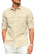 Men's Plus Size Cotton Button-Down Shirt
