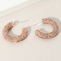 Rhinestone-Studded Sparkle Hoop Earrings