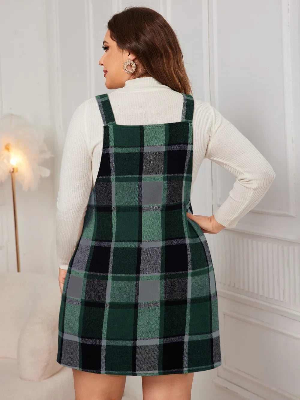 Women's Plus Size Plaid Jumpsuit