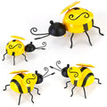 Metal Bumblebee Wall & Fence Décor – Set of 4