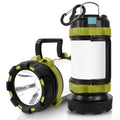 2-Pack Rechargeable Camping Lanterns with Flashlight & Power Bank