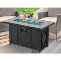 42-Inch Propane Patio Fire Pit Table with Blue Fire Glass