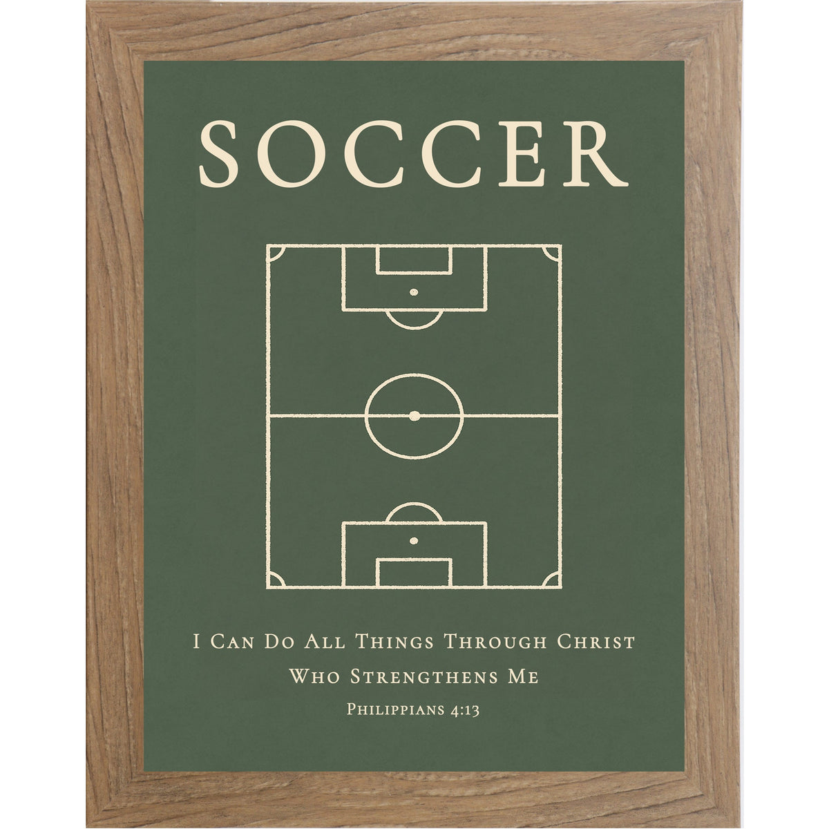 Philippians 4:13 Soccer Inspirational Wall Art