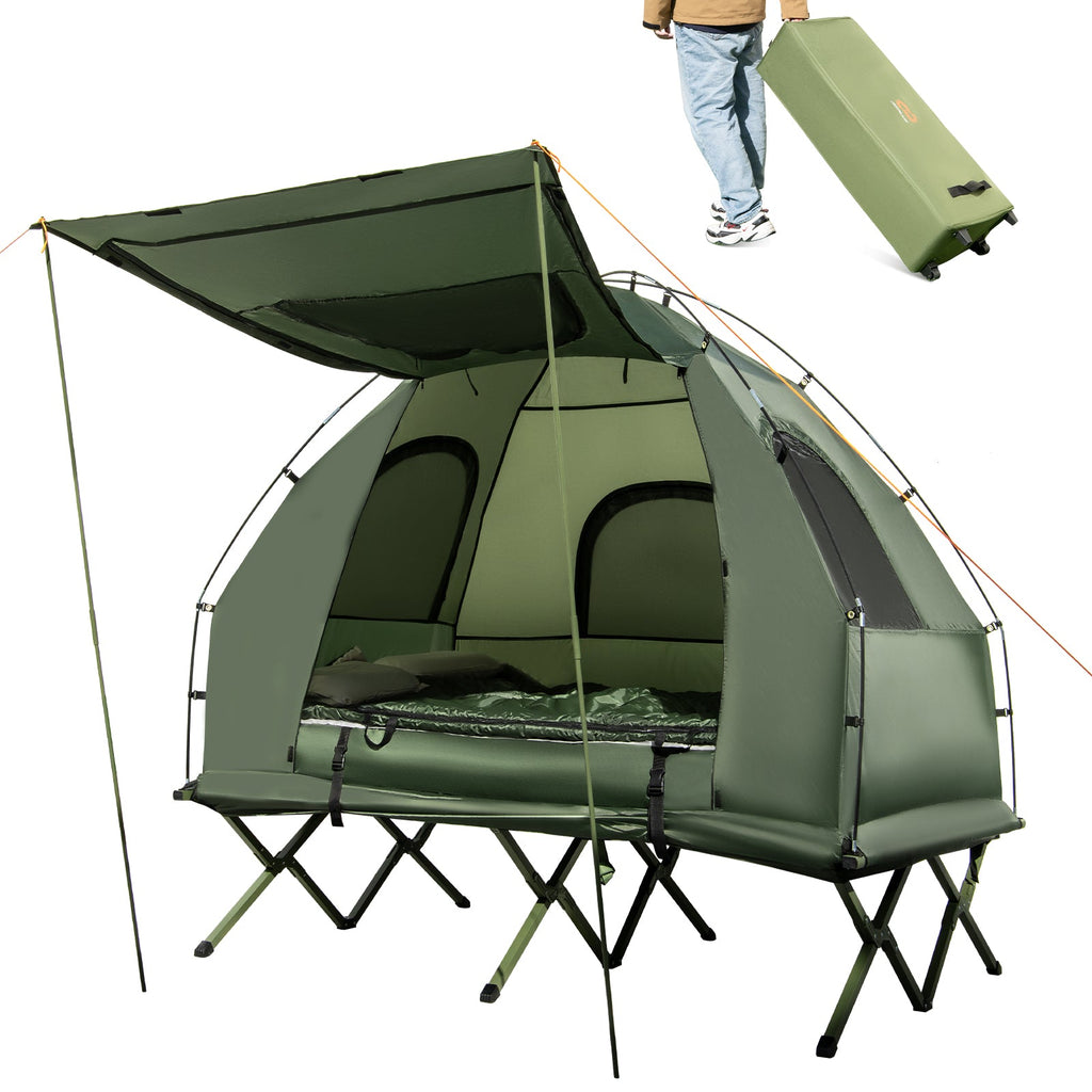 5-in-1 2-Person Camping Tent Cot with Air Mattress & Sleeping Bag