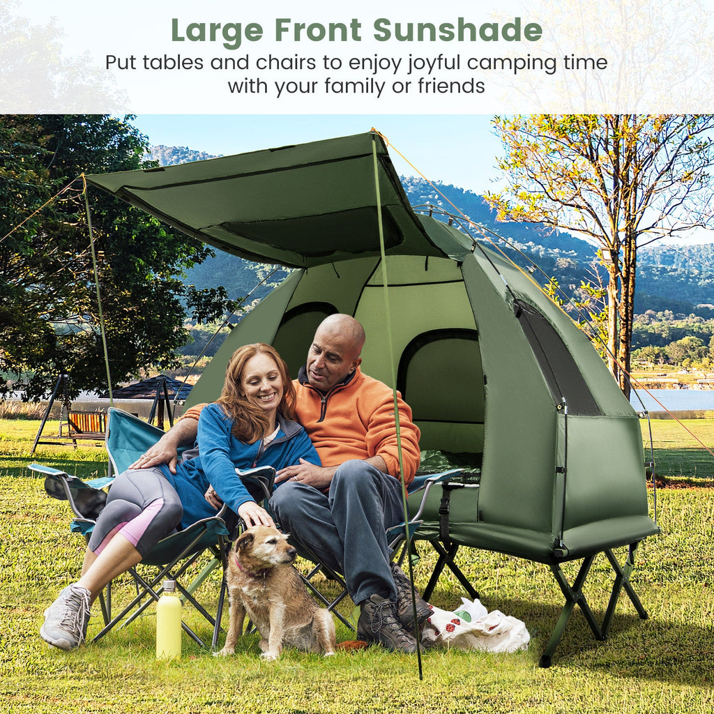 5-in-1 2-Person Camping Tent Cot with Air Mattress & Sleeping Bag