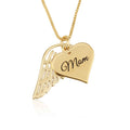 Personalized Angel Wing Heart Memorial Name Necklace
