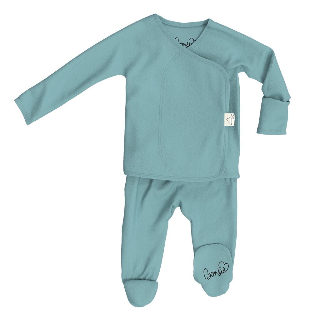 Bonsie Ripple Wrap-Front Footed Baby Sleeper