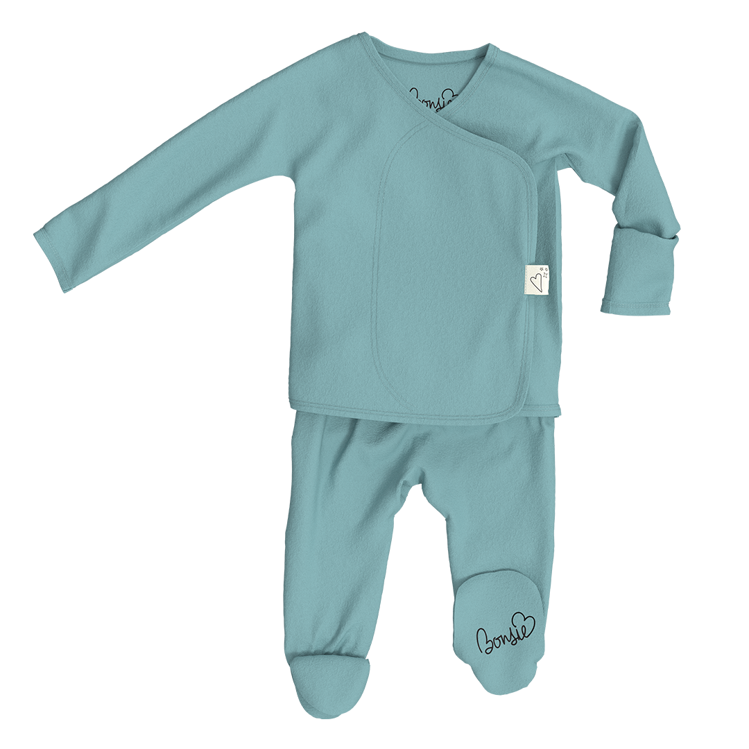Bonsie Ripple Wrap-Front Footed Baby Sleeper
