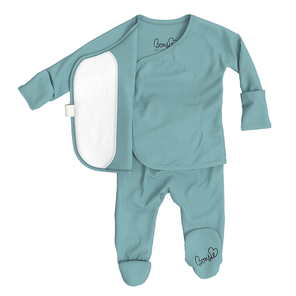 Bonsie Ripple Wrap-Front Footed Baby Sleeper