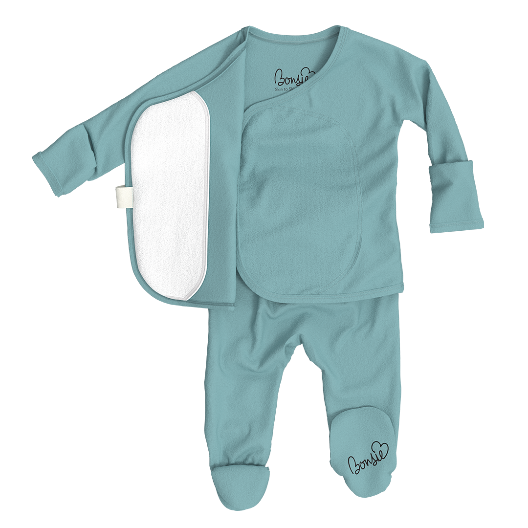 Bonsie Ripple Wrap-Front Footed Baby Sleeper