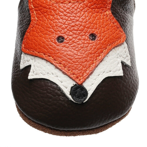 Fox-Style Genuine Leather Baby First-Walker Shoes