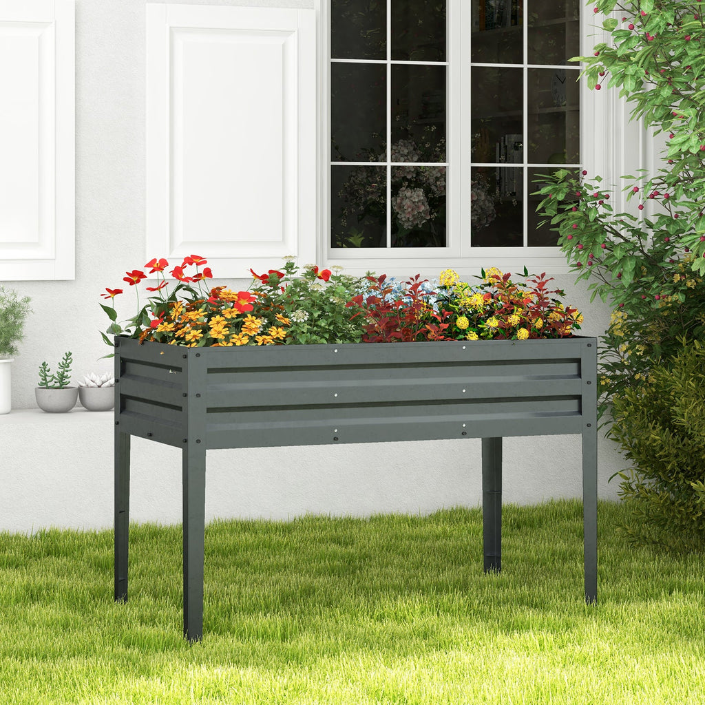 Galvanized Elevated Garden Bed with Legs & Drainage