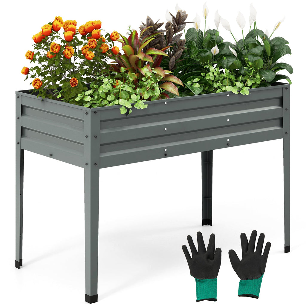 Galvanized Elevated Garden Bed with Legs & Drainage