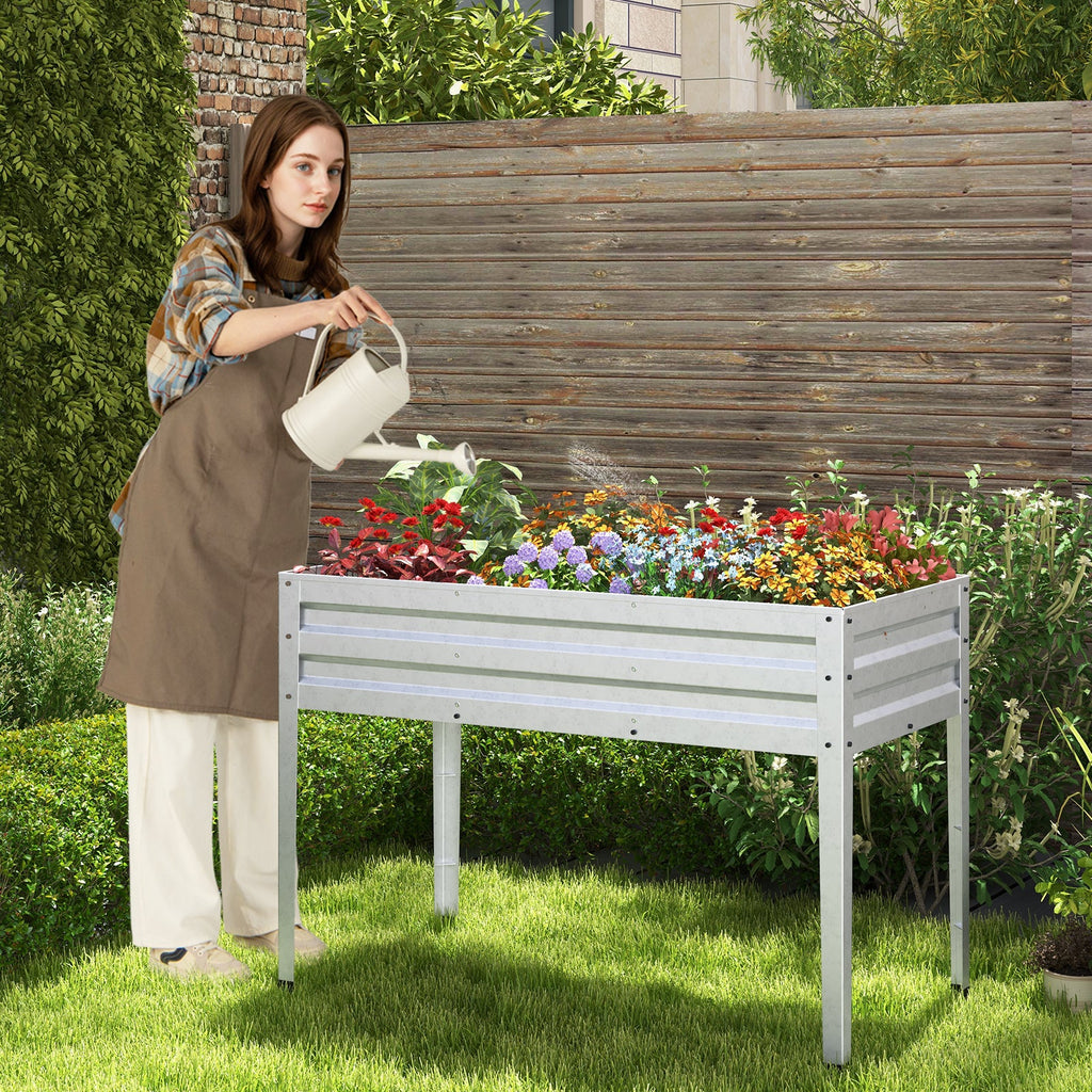 Galvanized Elevated Garden Bed with Legs & Drainage