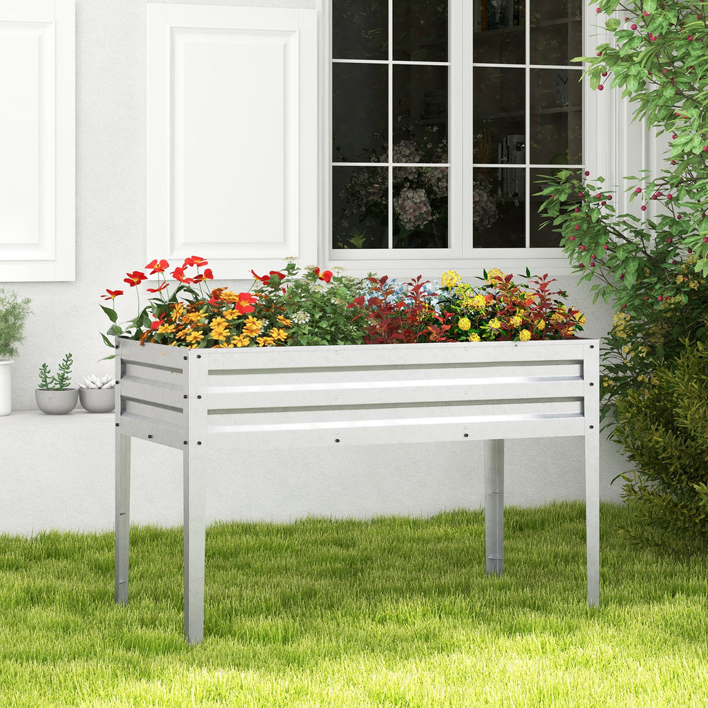 Galvanized Elevated Garden Bed with Legs & Drainage
