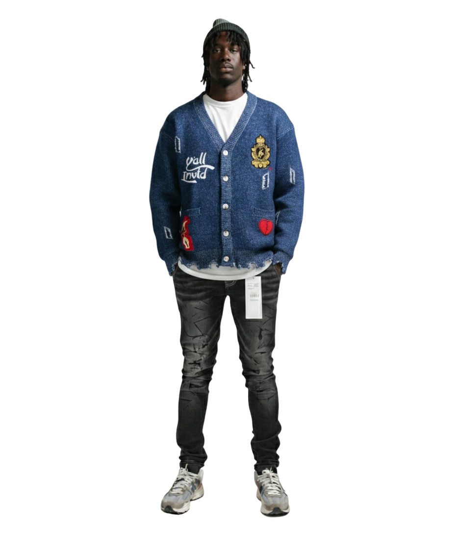 MAINZ Men's Embroidered Patch Cardigan