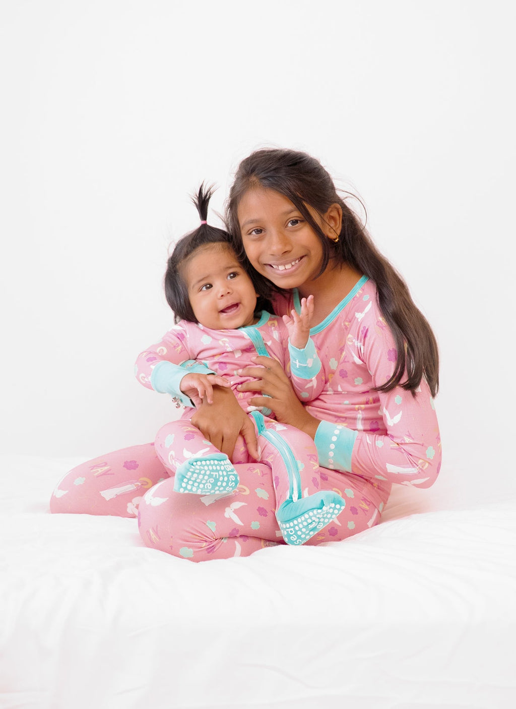 Baby Prayer Print Bamboo Footed Pajamas