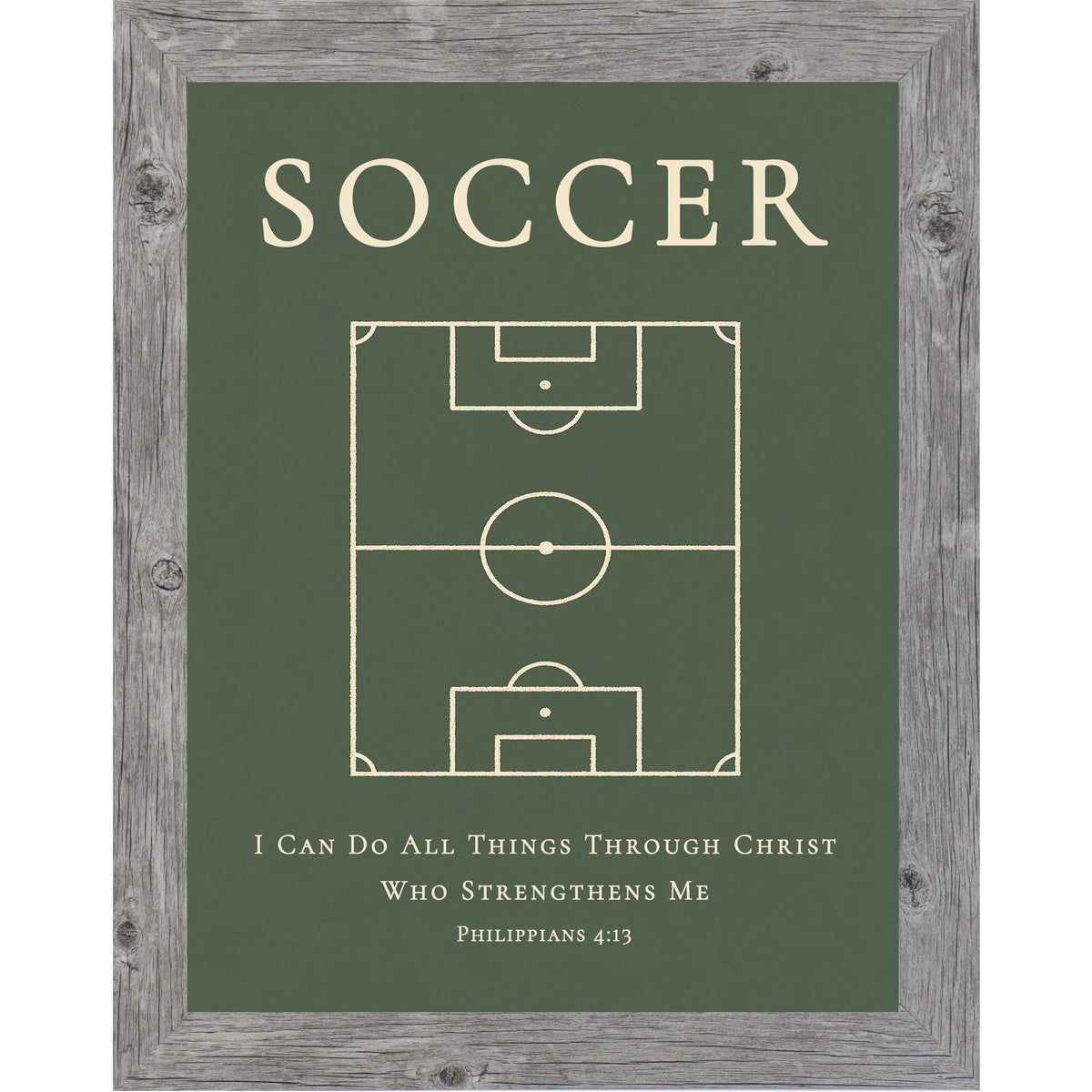 Philippians 4:13 Soccer Inspirational Wall Art