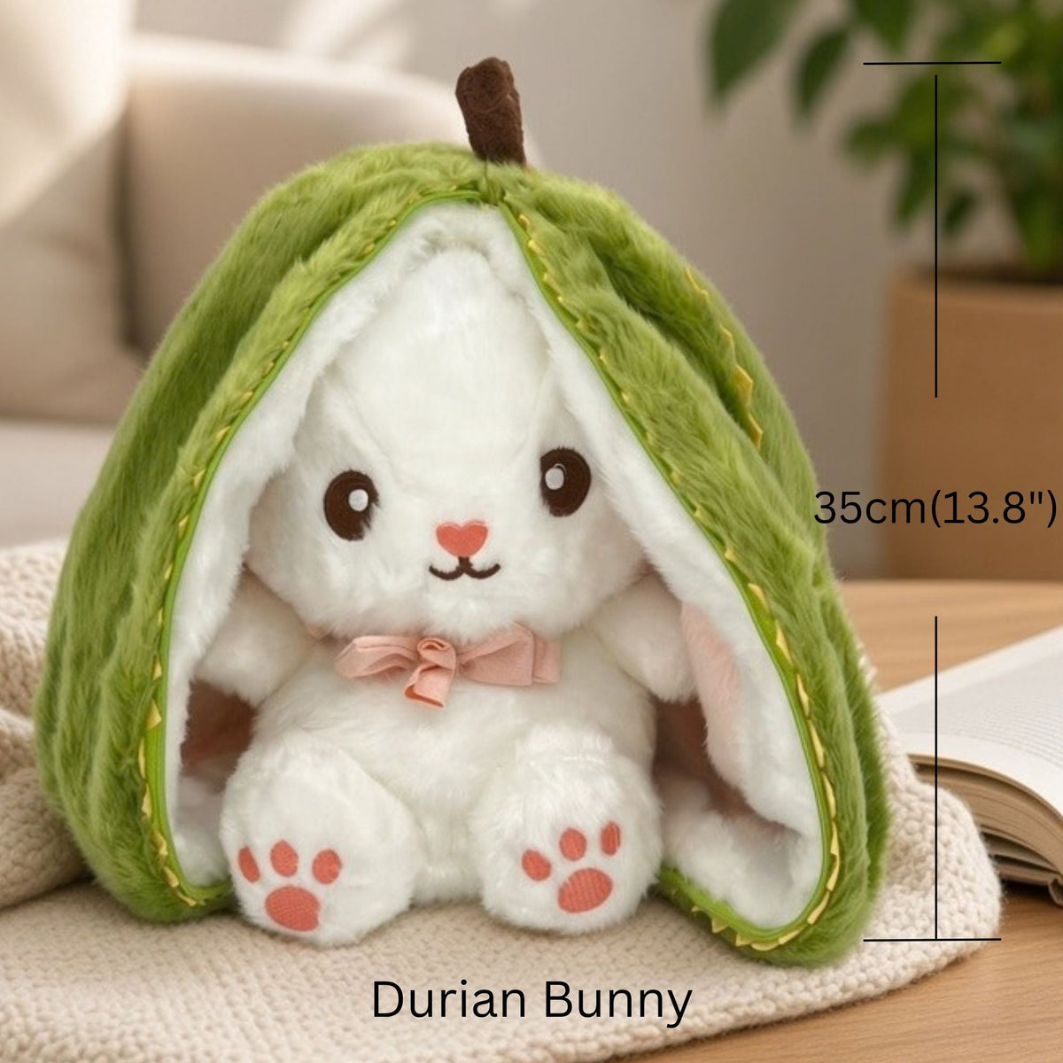Reversible Strawberry & Carrot Bunny Plush Toy