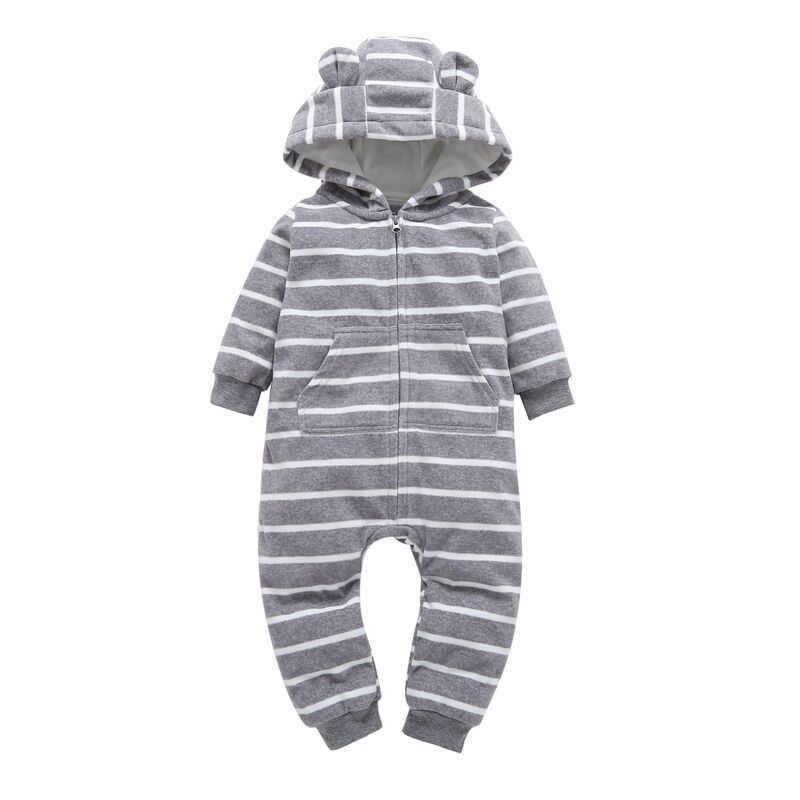 Baby Bear Hooded Fleece Romper