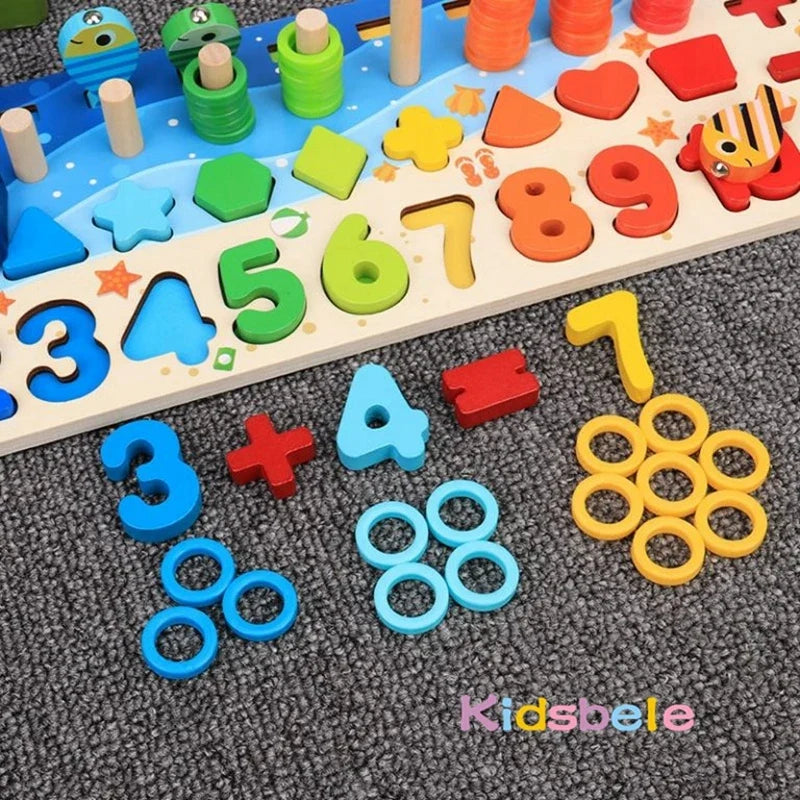 Wooden Counting & Fishing Math Game for Toddlers