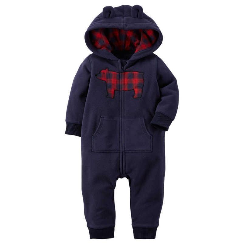 Baby Bear Hooded Fleece Romper