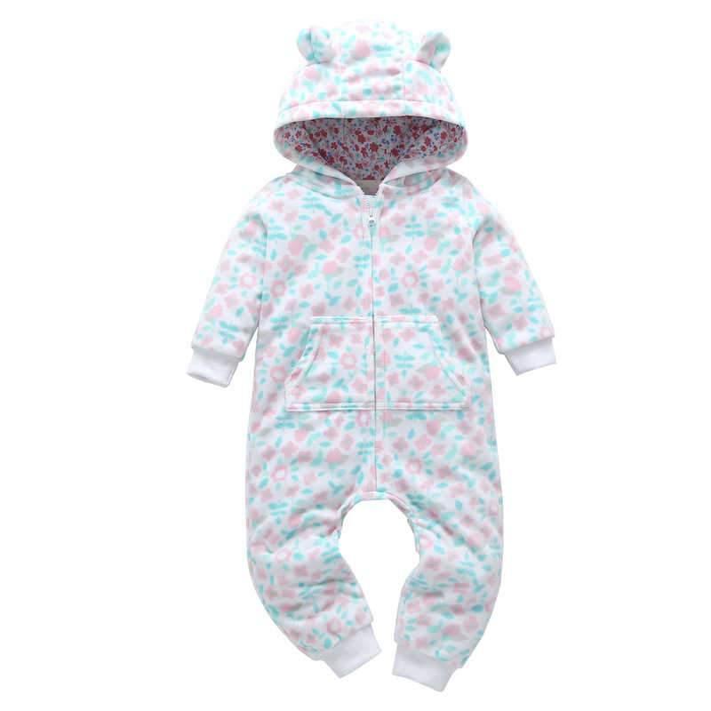 Baby Bear Hooded Fleece Romper