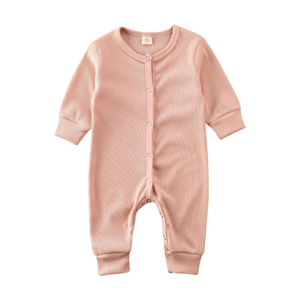 Baby Cotton-Blend Long-Sleeve Knit Romper