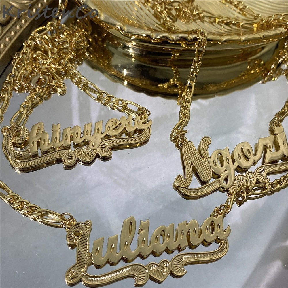Custom 3D Stainless Steel Nameplate Necklace