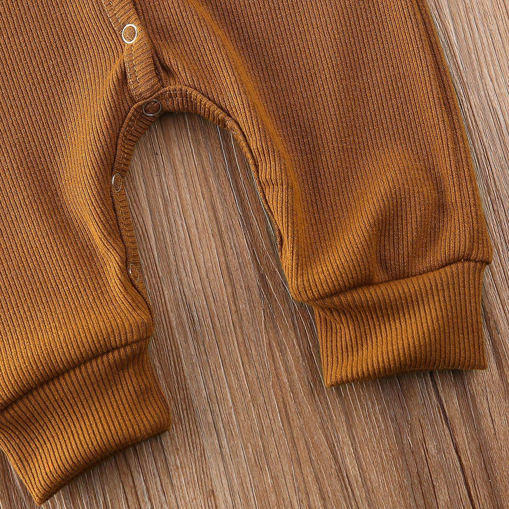Baby Cotton-Blend Long-Sleeve Knit Romper