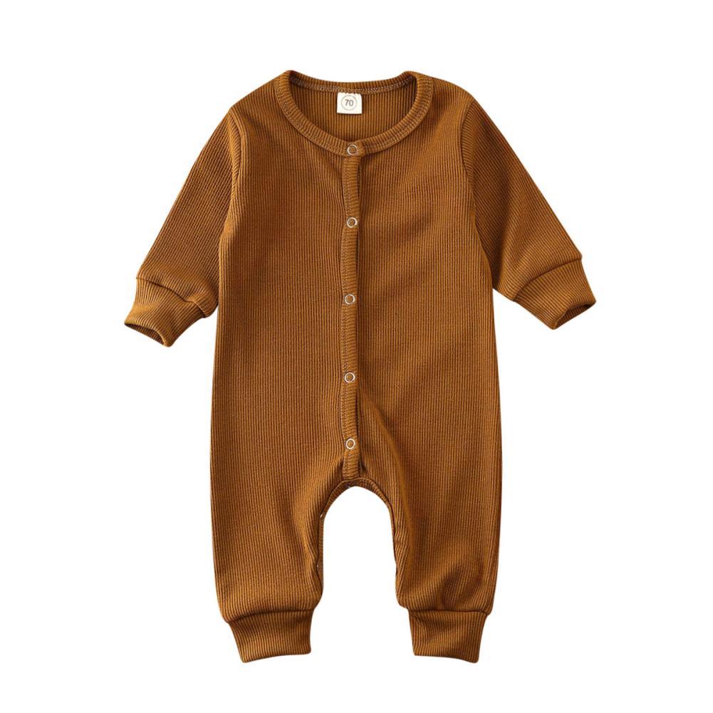Baby Cotton-Blend Long-Sleeve Knit Romper