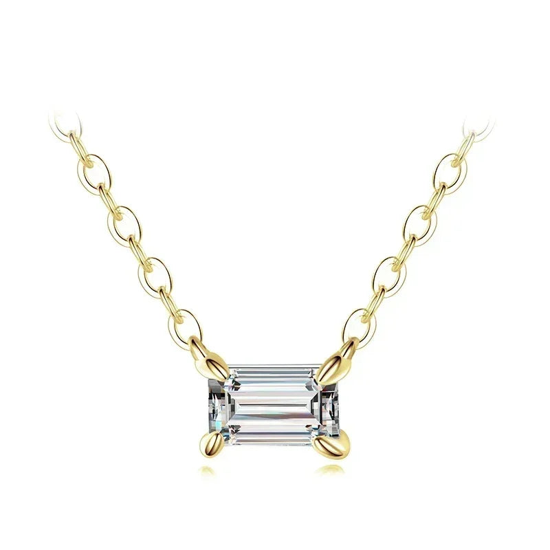 925 Sterling Silver Zirconia Charm Pendant Necklace