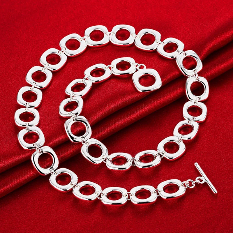 925 Sterling Silver Square Jewelry Set