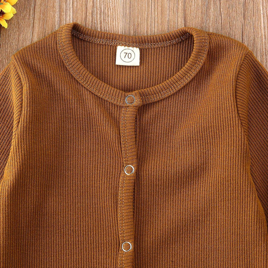 Baby Cotton-Blend Long-Sleeve Knit Romper