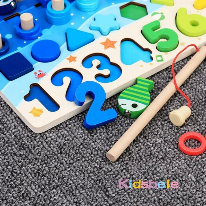 Wooden Counting & Fishing Math Game for Toddlers