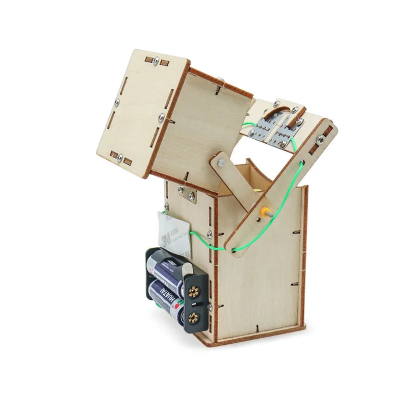DIY Wooden Electric Coin Robot Model Kit